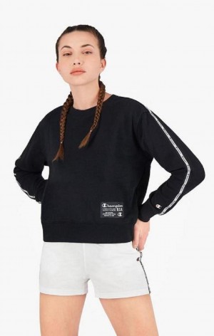 Champion USA Cropped Sweatshirt Sweatshirts Dame Sort | 8097-LZFOY