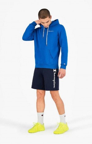 Champion Vertical Script Logo Shorts Shorts Herre Mørkeblå | 4756-SCLKR