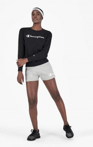 Champion Wraparound Script Logo Runner Shorts Shorts Dame Lysegrå | 0896-YMKQF