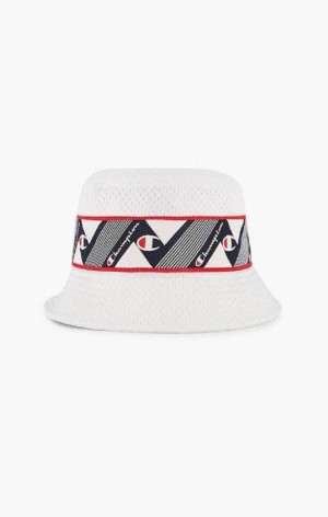 Champion Zig Zag Logo Tape Bucket Hat Hatte Dame Hvide | 0953-EMYIP