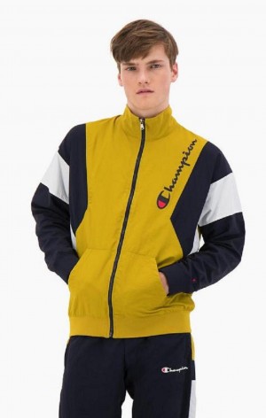 Champion Zip-Up Colour Block Jacket Træningsdragt Herre Guld | 4985-OQCEP