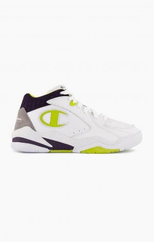 Champion Zone 93 Mid-Cut Trainers Sportssko Herre Hvide | 4836-JZHKS