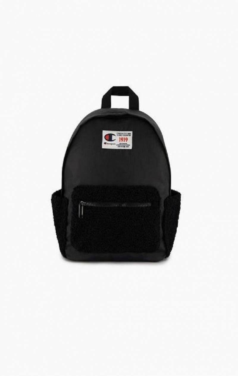 Champion 1919 Logo Teddy Backpack Tasker Herre Sort | 6912-WRFJU