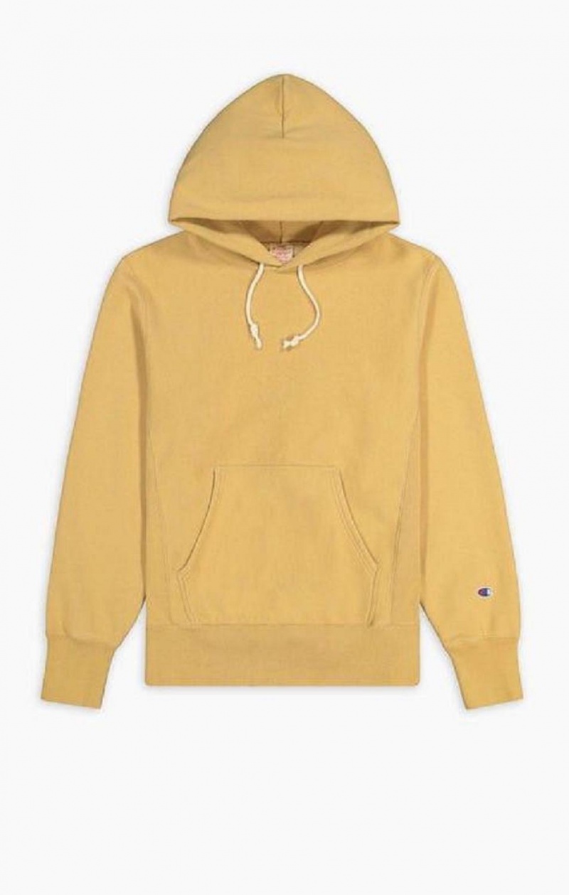 Champion Acid Wash Reverse Weave Hoodie Hættetrøje Herre Beige | 2039-FZPUG