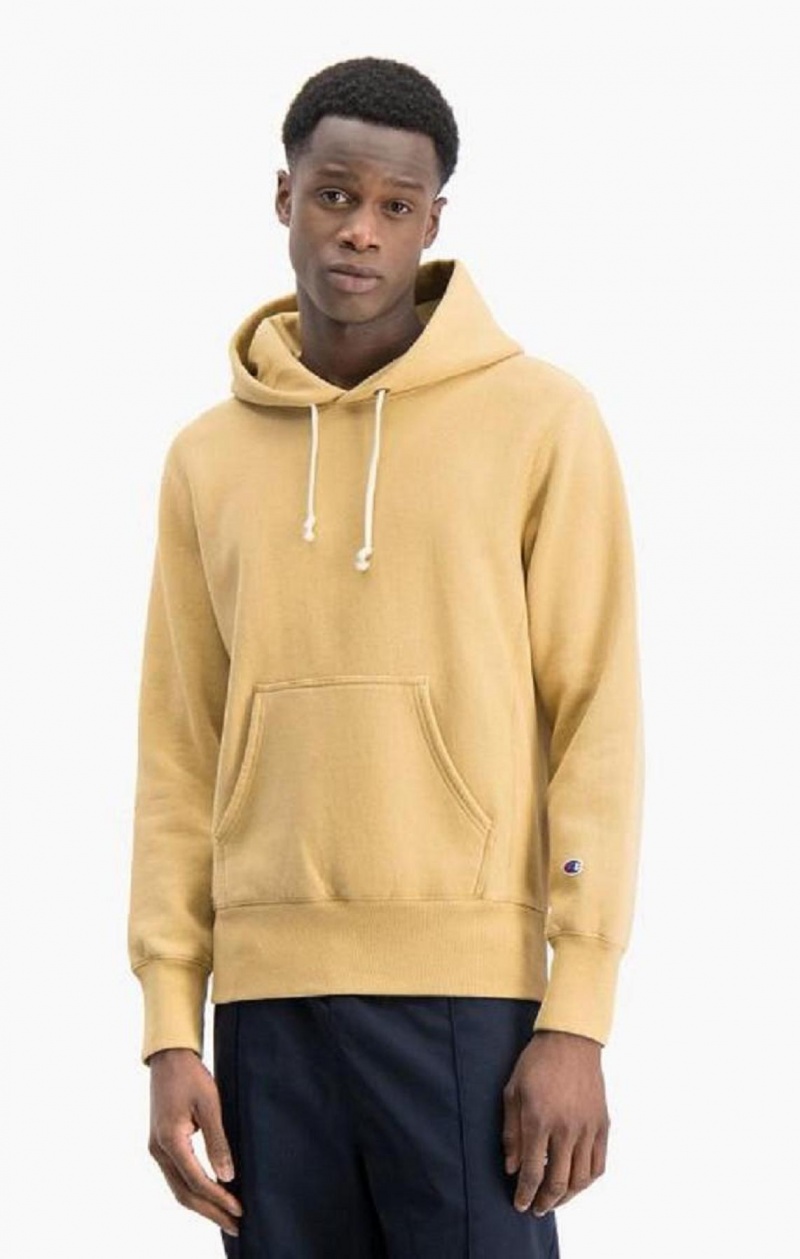 Champion Acid Wash Reverse Weave Hoodie Hættetrøje Herre Beige | 2039-FZPUG