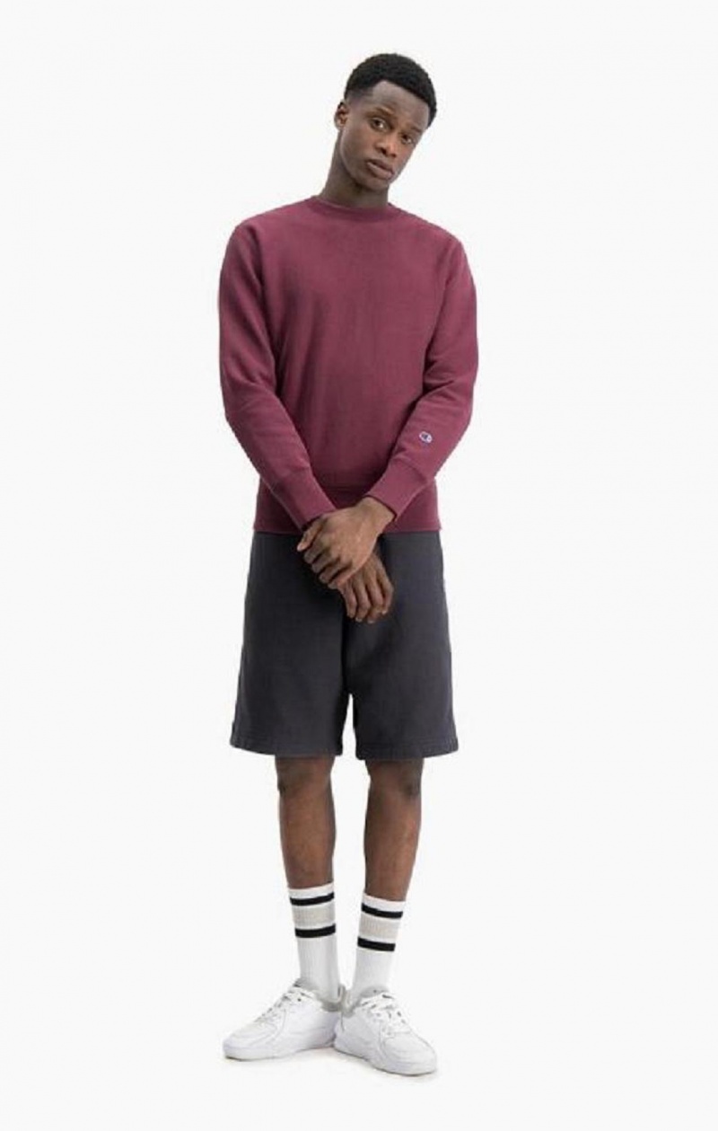 Champion Acid Wash Reverse Weave Sweatshirt Sweatshirts Herre Bordeaux | 1839-QAKTL