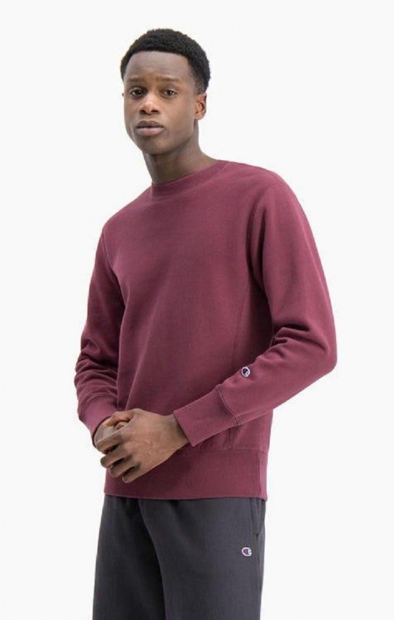 Champion Acid Wash Reverse Weave Sweatshirt Sweatshirts Herre Bordeaux | 1839-QAKTL