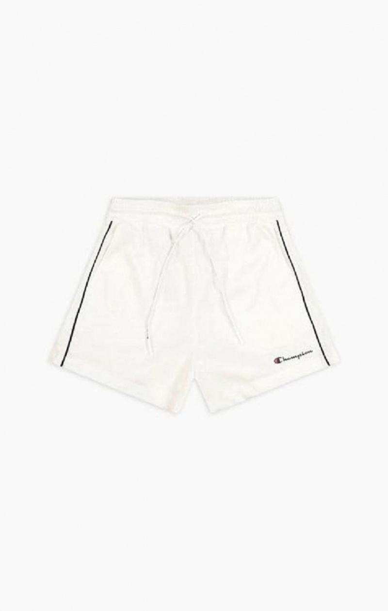 Champion All-over Script Logo Shorts Shorts Dame Hvide | 5410-ODAKC