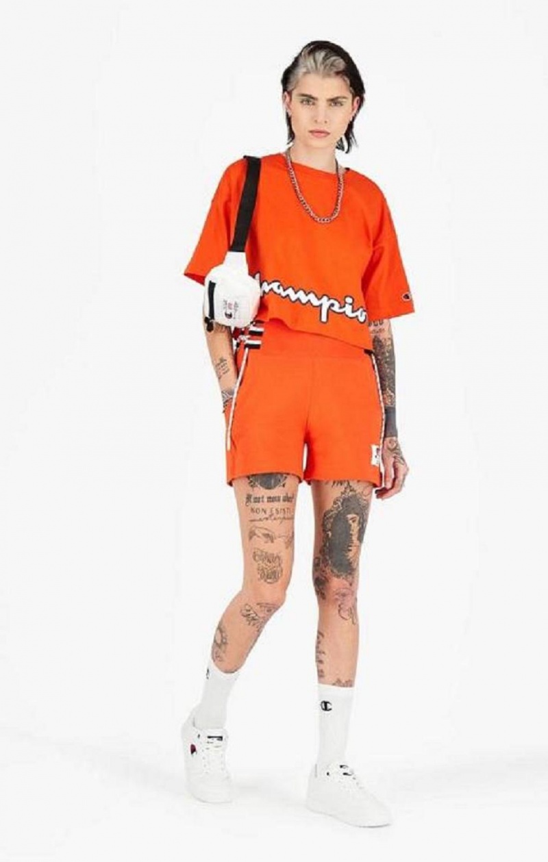 Champion Blonder Up Side Sweat Shorts Shorts Dame Orange | 0258-GKNMI