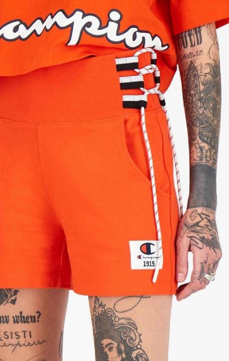 Champion Blonder Up Side Sweat Shorts Shorts Dame Orange | 0258-GKNMI