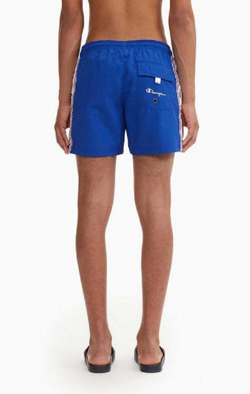 Champion C Logo Print Panel Swim Shorts Badetøj Herre Blå | 3720-BPAOR