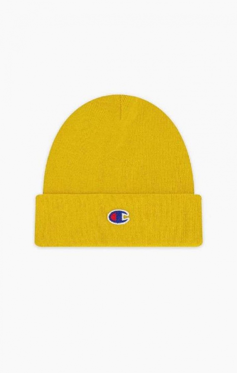 Champion C Logo Recycled Yarn Beanie Hat Hatte Herre Guld | 8591-WDMTI