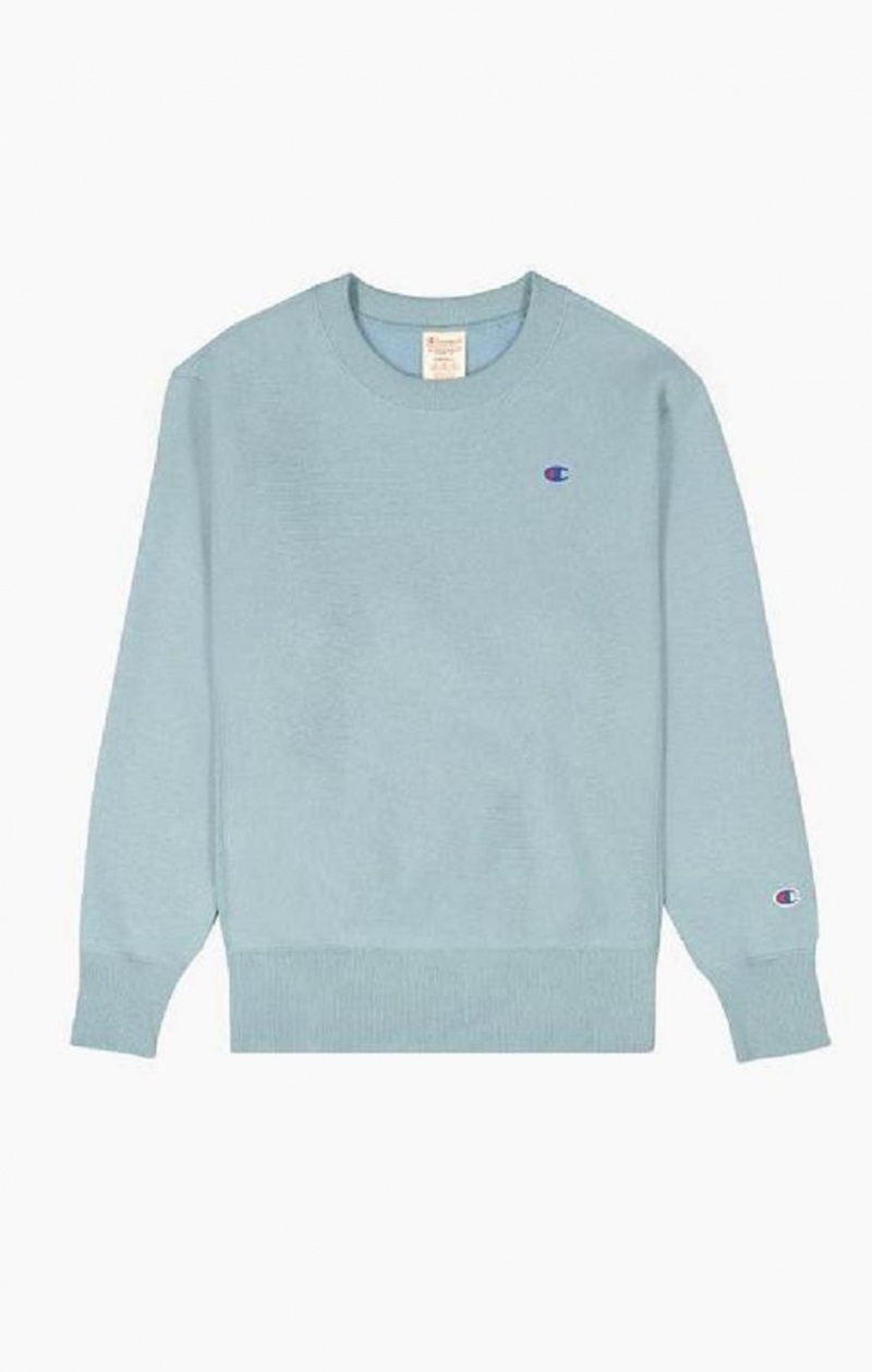 Champion C Logo Reverse Weave Sweatshirt Sweatshirts Dame Turkis Blå | 5128-BXCGK