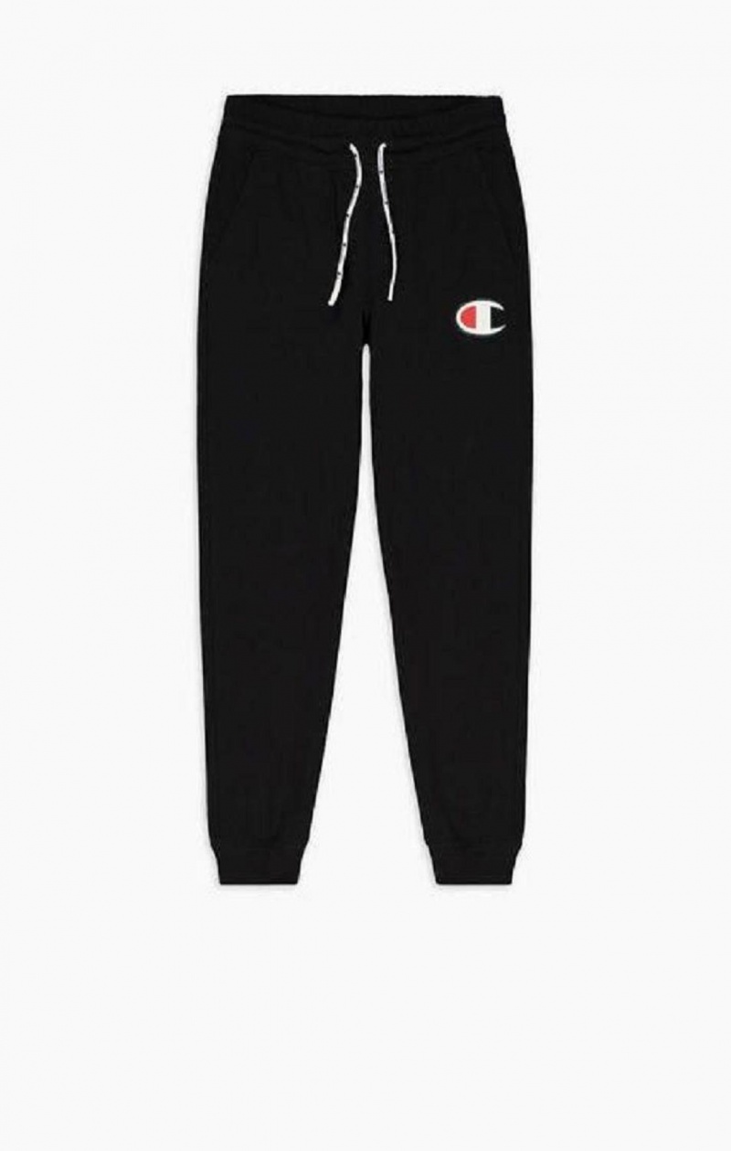 Champion C Logo Ribbet Cuffed Joggers Joggingbukser Dame Sort | 2341-XROCF