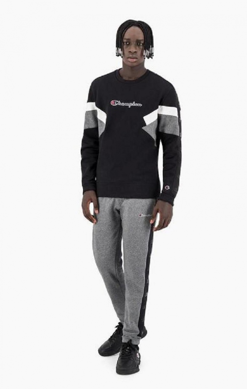 Champion C Logo Tape Fleece Joggers Joggingbukser Herre Mørkegrå | 5173-JEYND