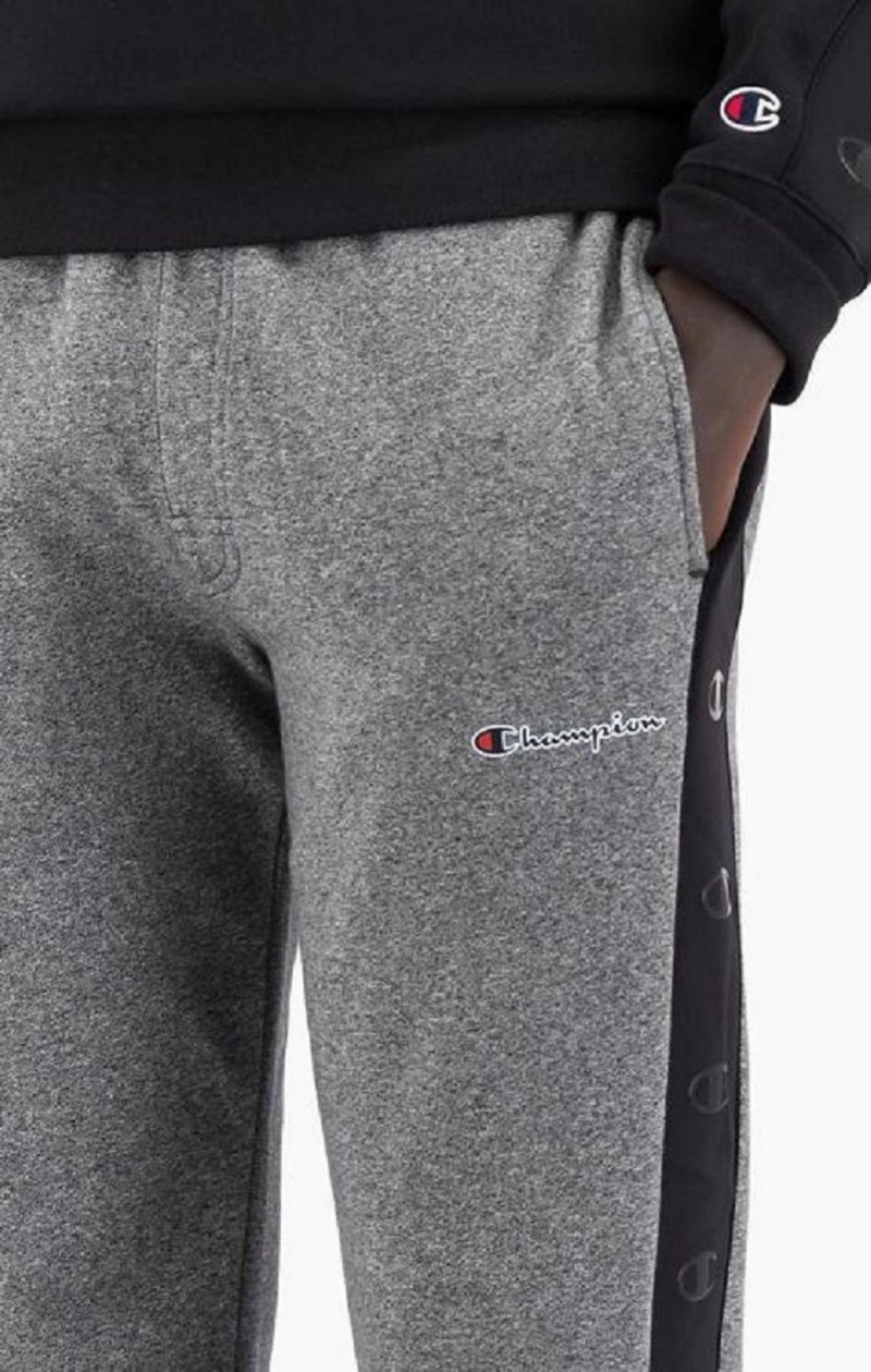 Champion C Logo Tape Fleece Joggers Joggingbukser Herre Mørkegrå | 5173-JEYND