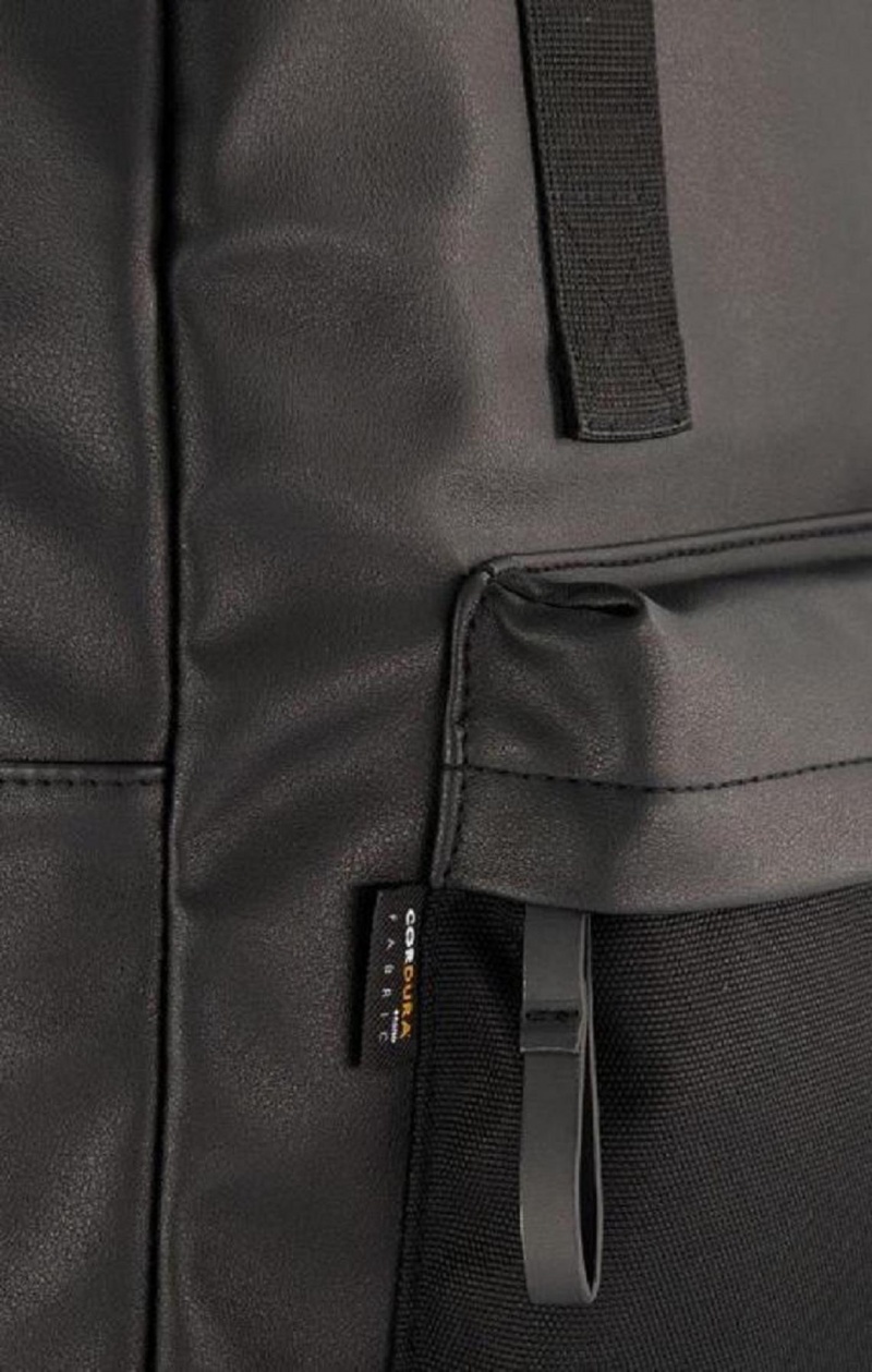 Champion C Logo Veganske Læder Backpack Tasker Herre Sort | 2538-SJEYF