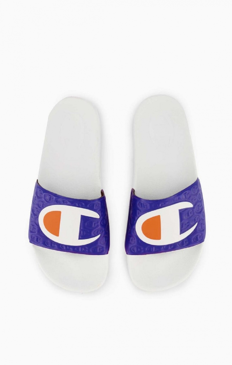 Champion C Patch Pool Slides Badesandaler Herre Hvide | 8160-UYQDR