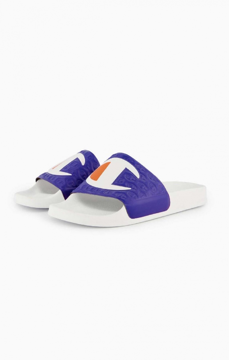 Champion C Patch Pool Slides Badesandaler Herre Hvide | 8160-UYQDR