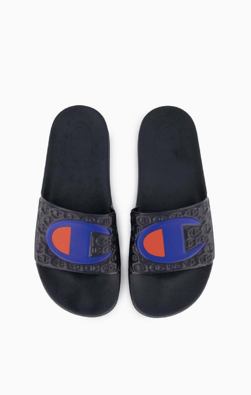 Champion C Patch Pool Slides Badesandaler Herre Mørkeblå | 7013-FHUOI