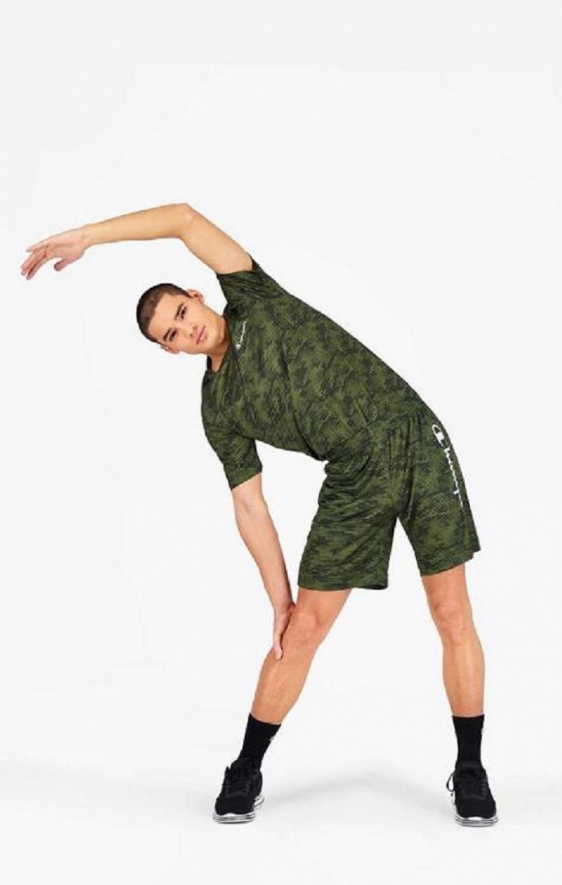 Champion Camo Quick Dry Trænings Shorts Shorts Herre Grøn | 6905-TBHOY