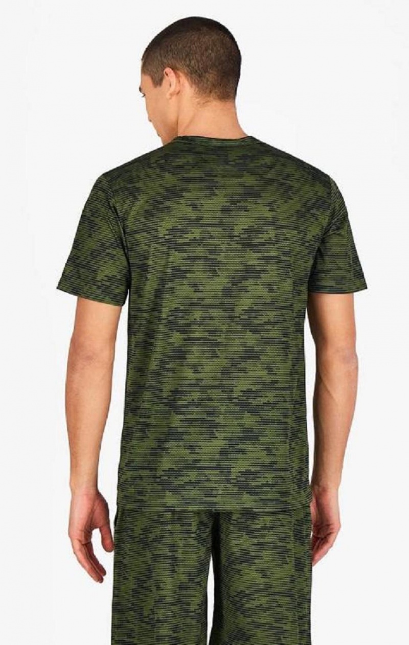 Champion Camo Quick Dry Trænings T-Shirt T Shirts Herre Grøn | 9760-MNSOQ