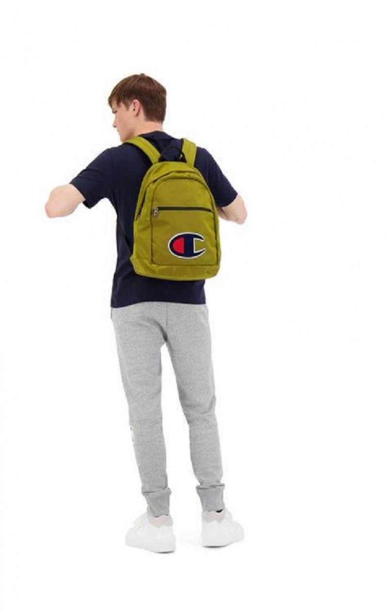 Champion Chenille C Patch Faux Læder Backpack Tasker Herre Guld | 3520-VNSWU