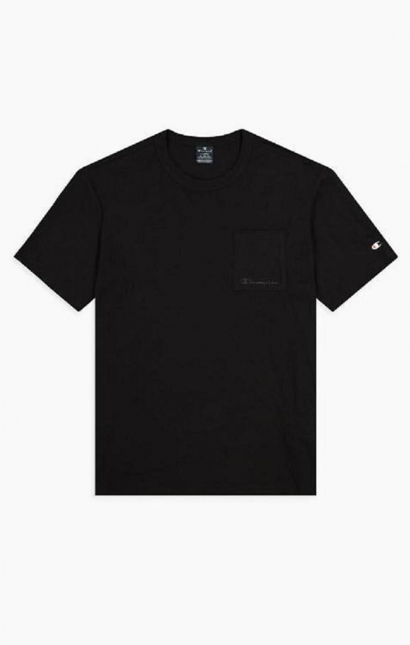 Champion Chest Pocket T-Shirt T Shirts Herre Sort | 0681-HLGUX