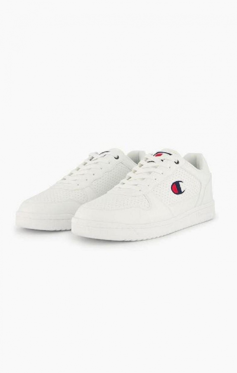 Champion Chicago Faux Læder Trainers Sportssko Herre Hvide | 3791-WCHDK