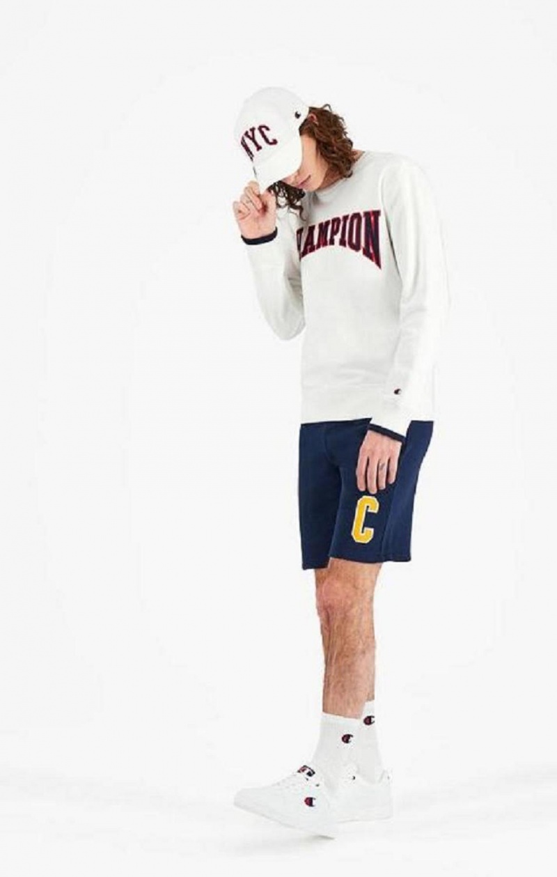 Champion Collegiate Logo Sweatshirt Sweatshirts Herre Hvide | 8123-RKWDU