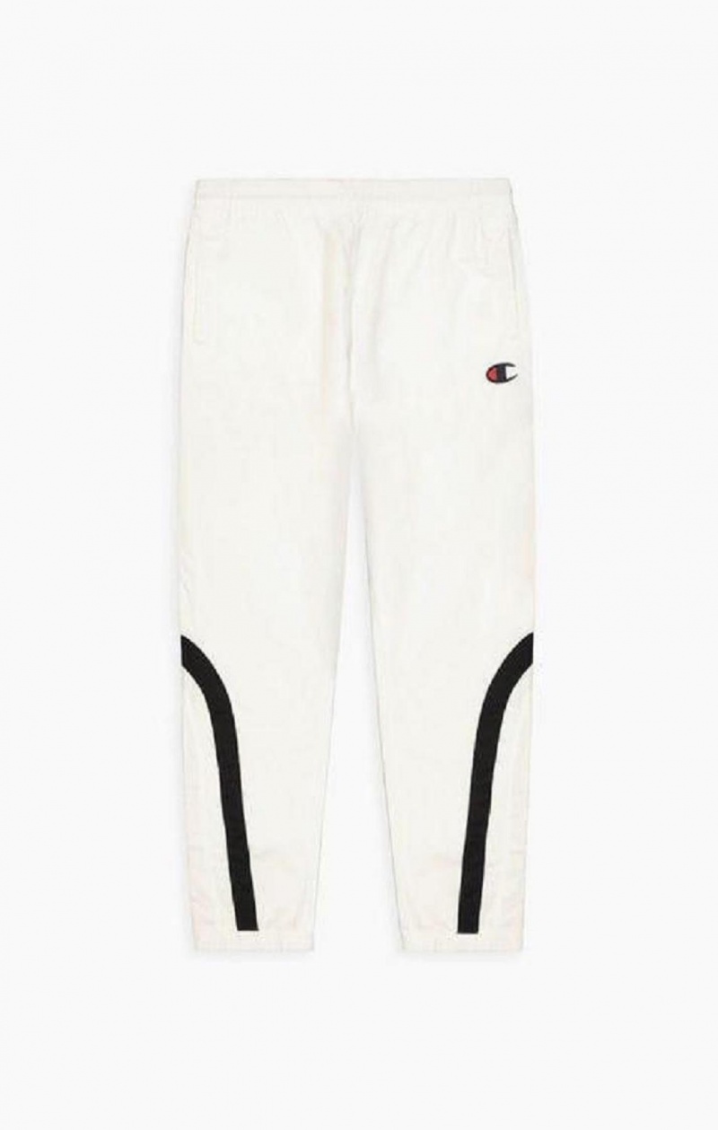 Champion Colour Block And Stripe Cuffed Track Pants Træningsdragt Herre Hvide | 1084-KNFGV