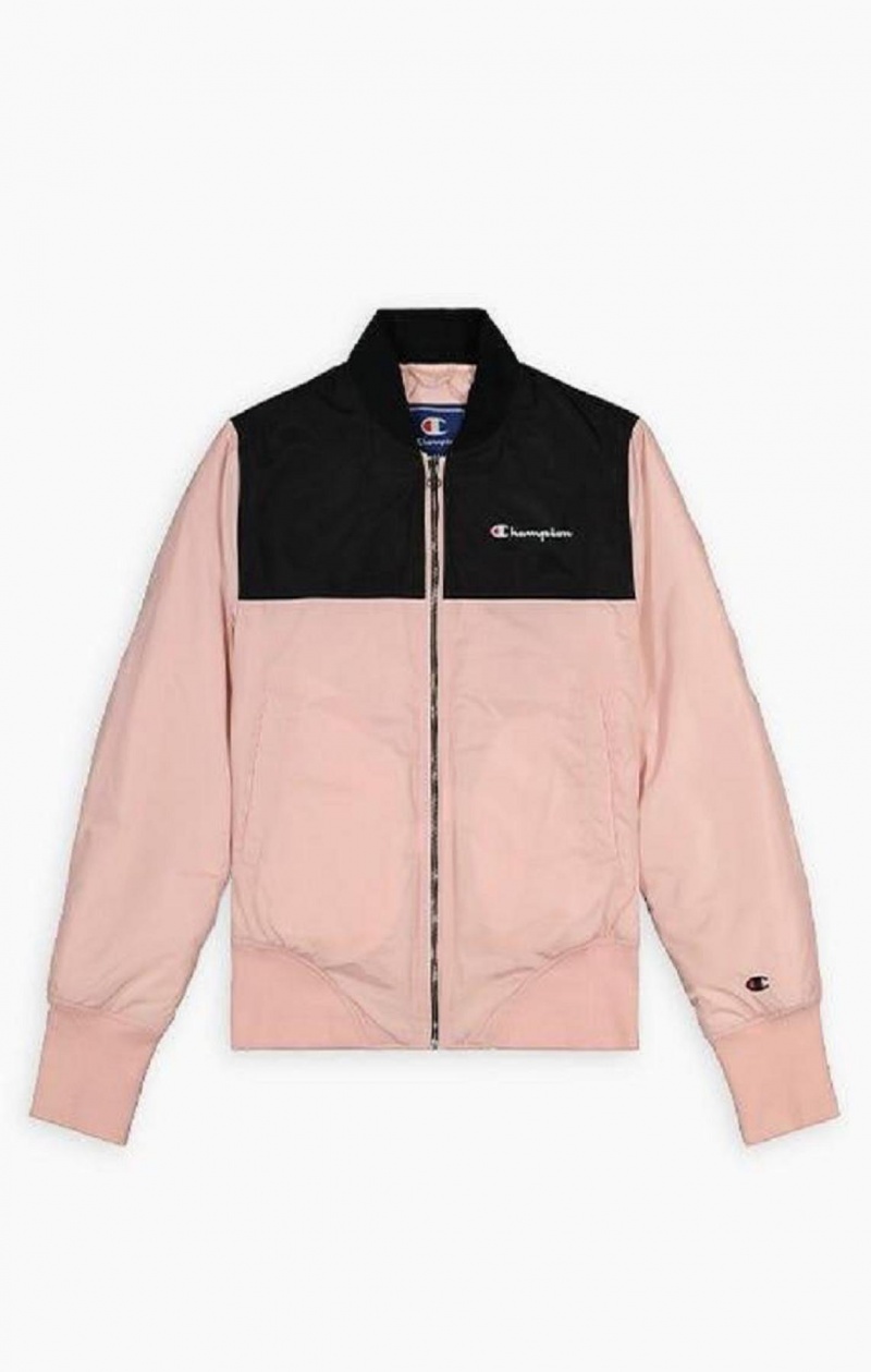 Champion Colour Block Bomber Jacket Jakker Dame Lyserød | 9325-EPHAQ