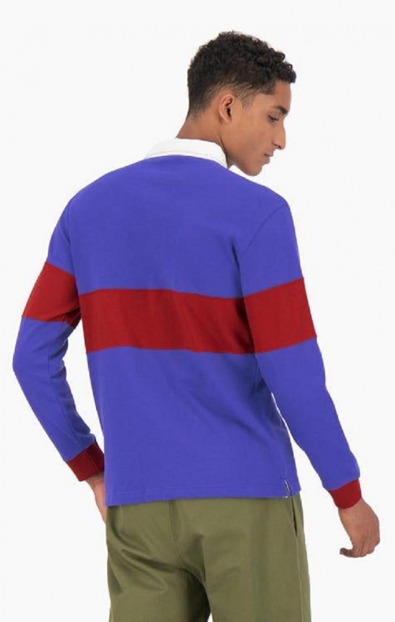 Champion Colour Block Bomulds Jersey Polo Shirt T Shirts Herre Blå | 9065-AOPSD