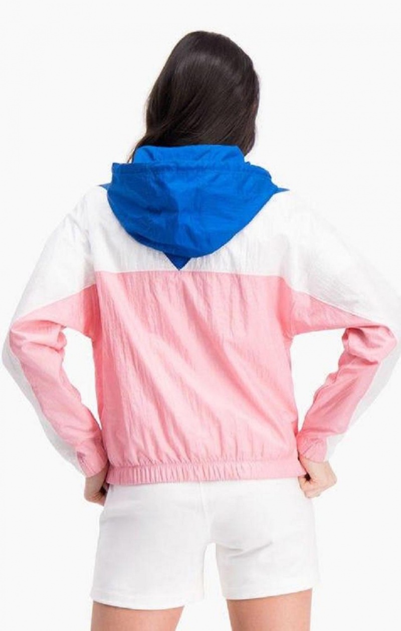 Champion Colour Block Hætte Track Jacket Hættetrøje Dame Lyserød | 6190-HXIGM