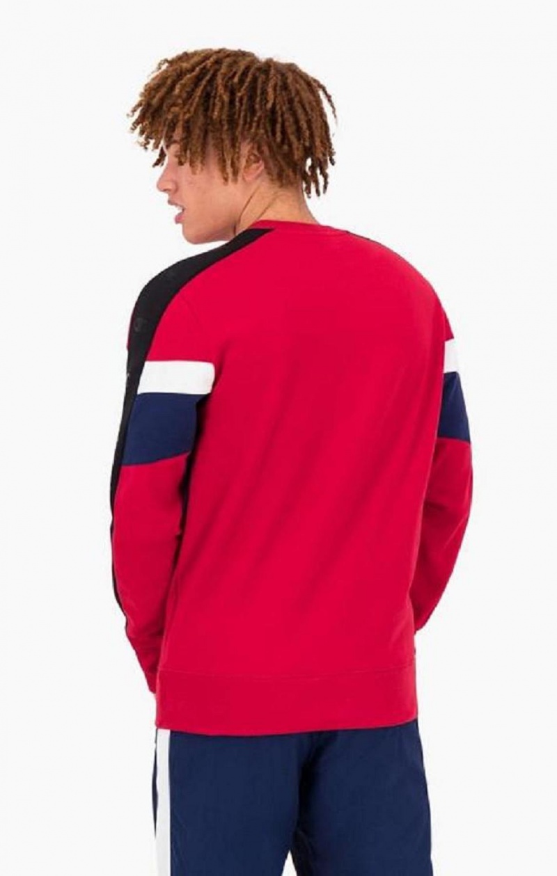 Champion Colour Block Insert Fleece Sweatshirt Sweatshirts Herre Rød | 6704-EDORF