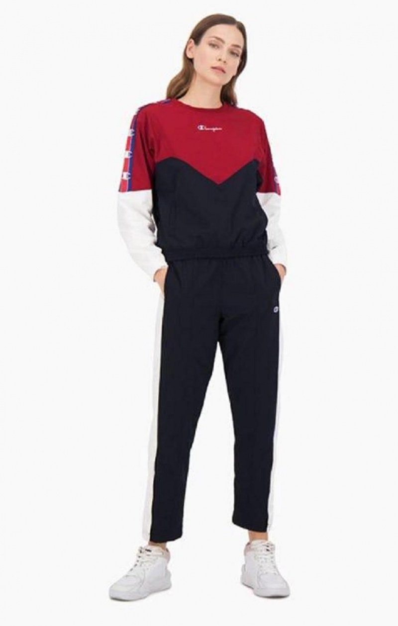 Champion Colour Block Popper Track Pants Joggingbukser Dame Sort | 7103-BTMUR