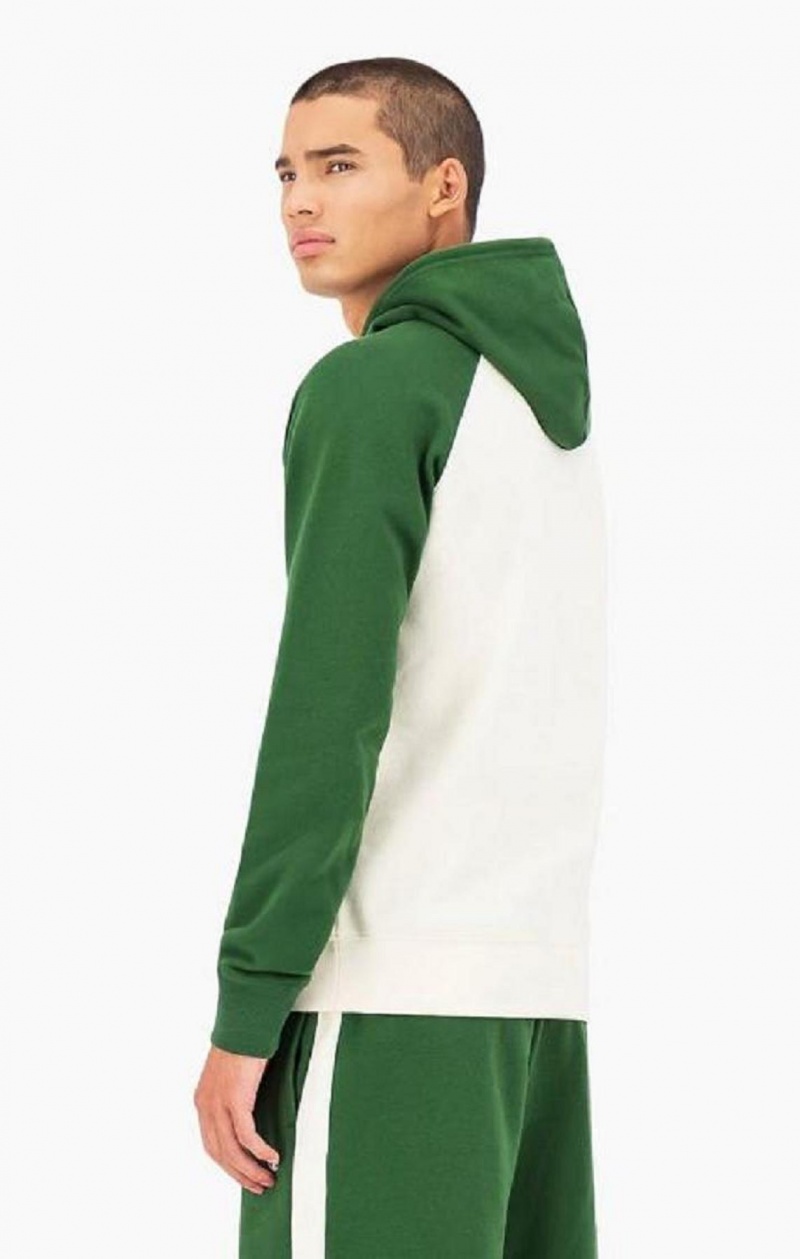 Champion Colour Block Script Logo Hoodie Hættetrøje Herre Grøn Hvide | 6917-UCJSM