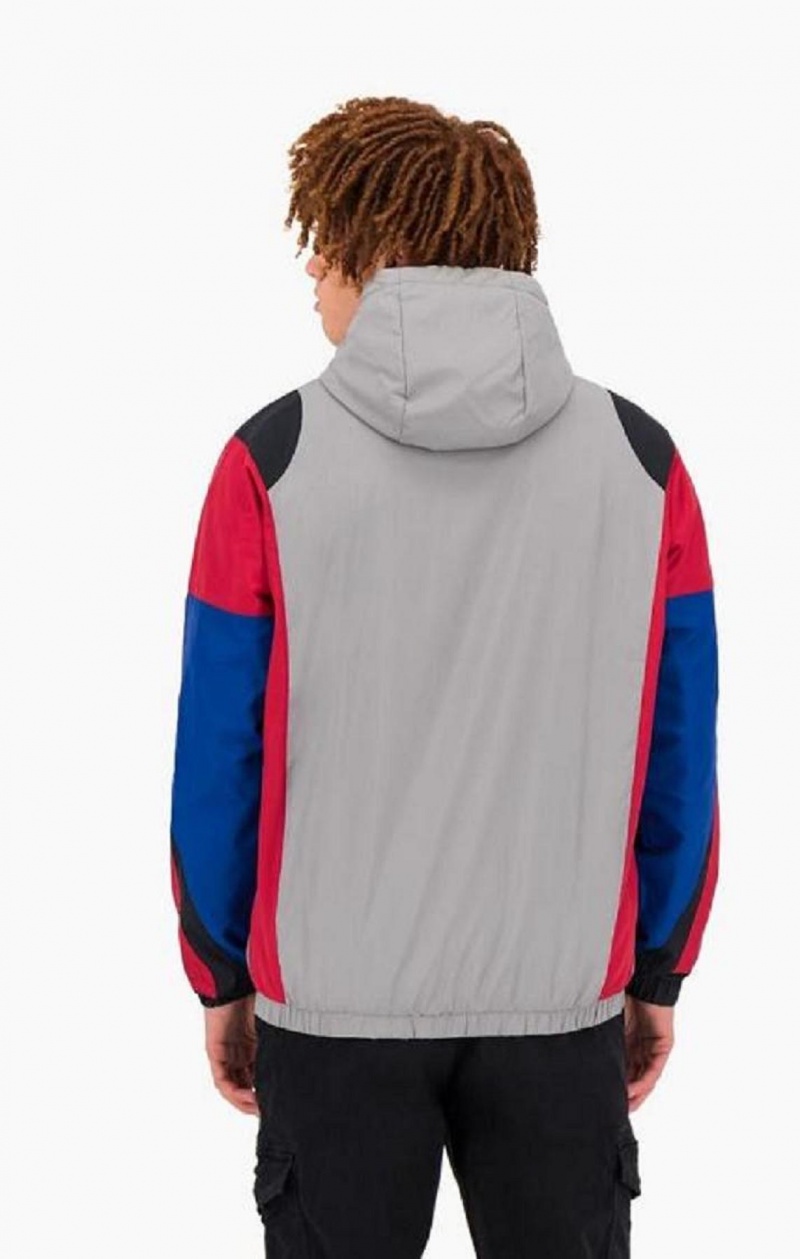 Champion Colour Block Script Logo Hoodie Hættetrøje Herre Mørkegrå | 2938-MZJLH