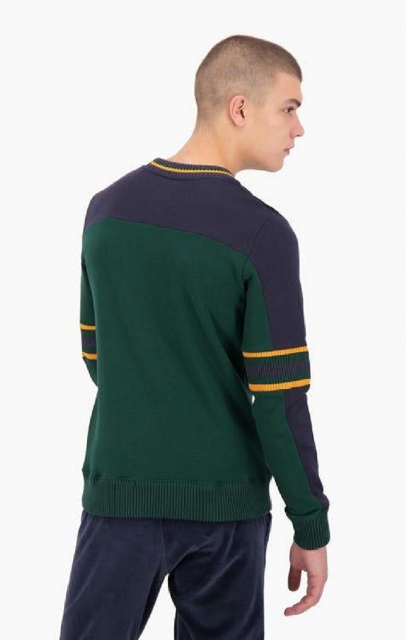 Champion Colour Block Script Logo Sweatshirt Sweatshirts Herre Grøn | 5490-MSIBV