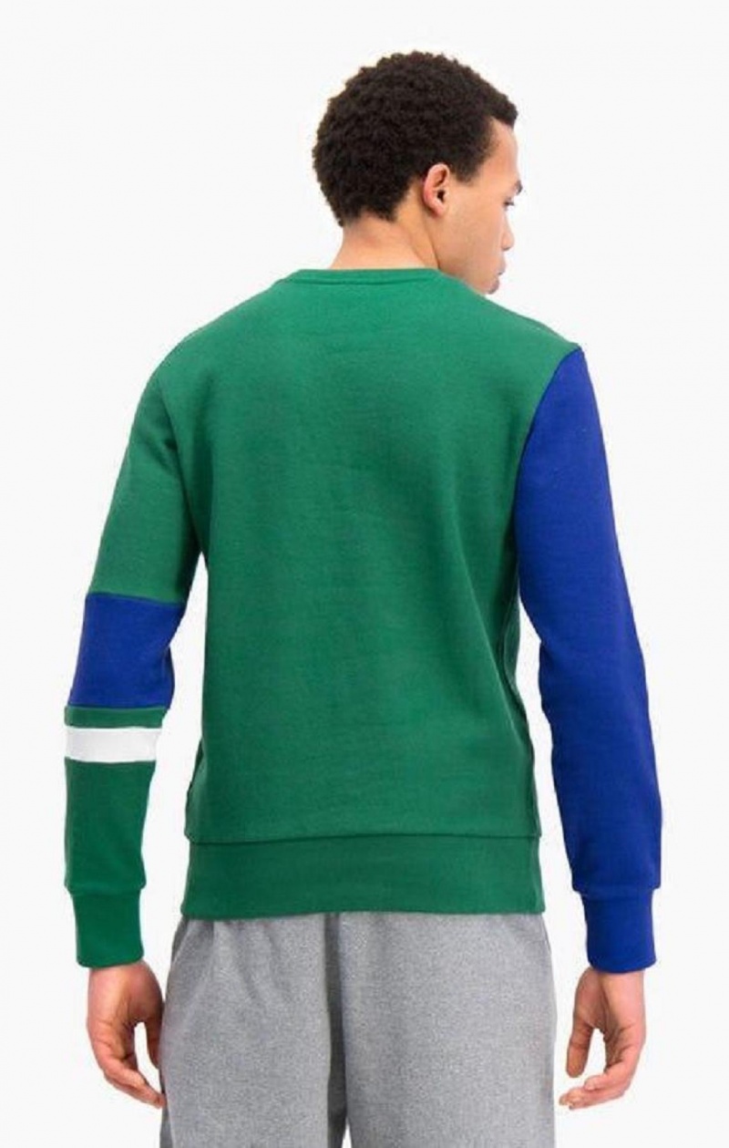 Champion Colour Block Stripe Detail Sweatshirt Sweatshirts Herre Grøn | 0718-AGOMW