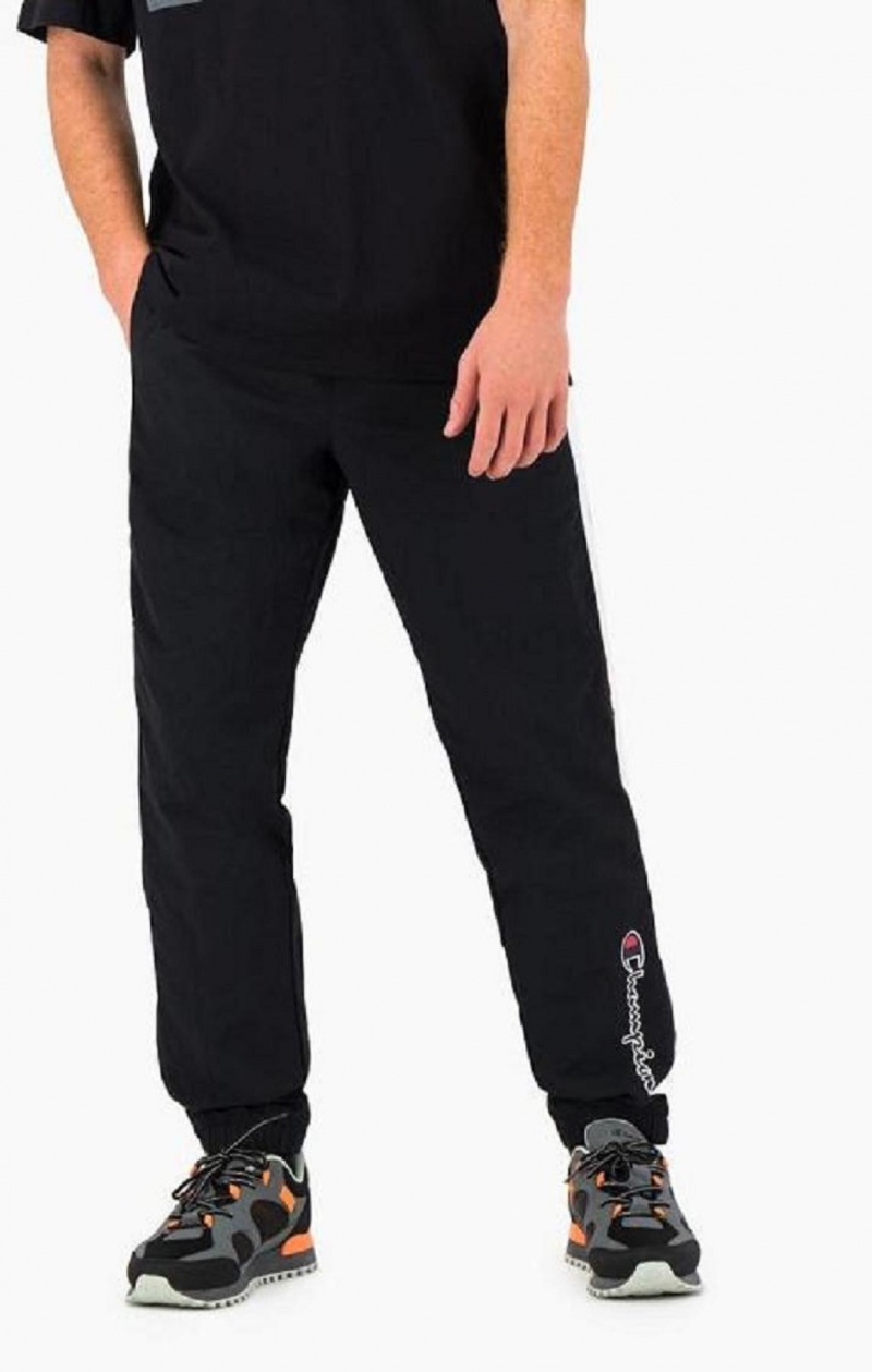 Champion Colour Block Track Pants Joggingbukser Herre Sort | 0397-ZJNDR