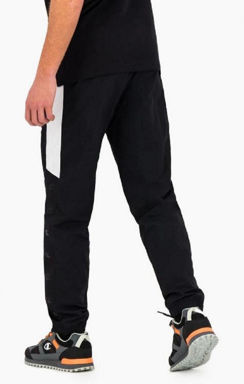 Champion Colour Block Track Pants Joggingbukser Herre Sort | 0397-ZJNDR