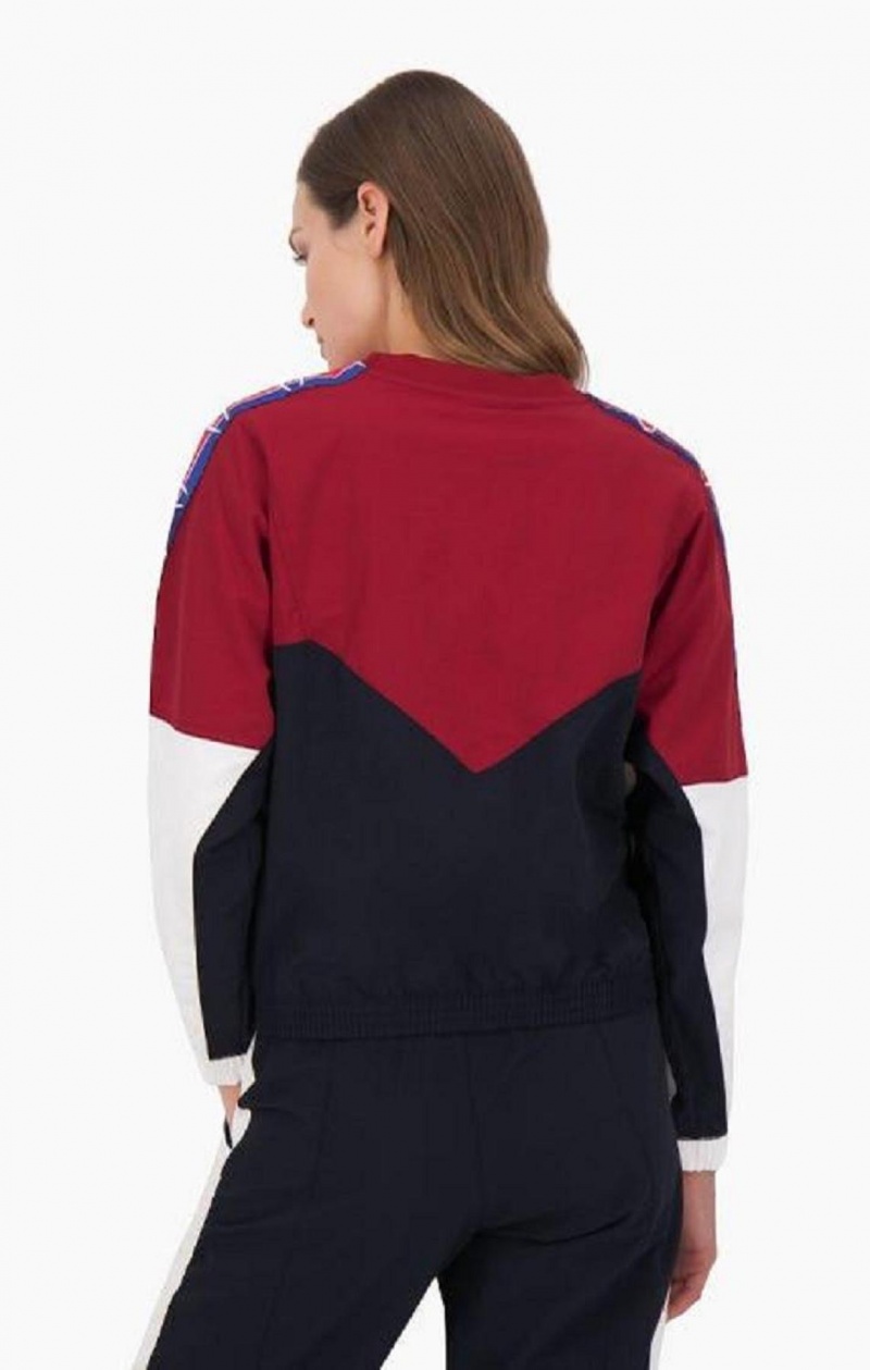 Champion Colour Block Track Sweatshirt Sweatshirts Dame Bordeaux | 7548-OXKED