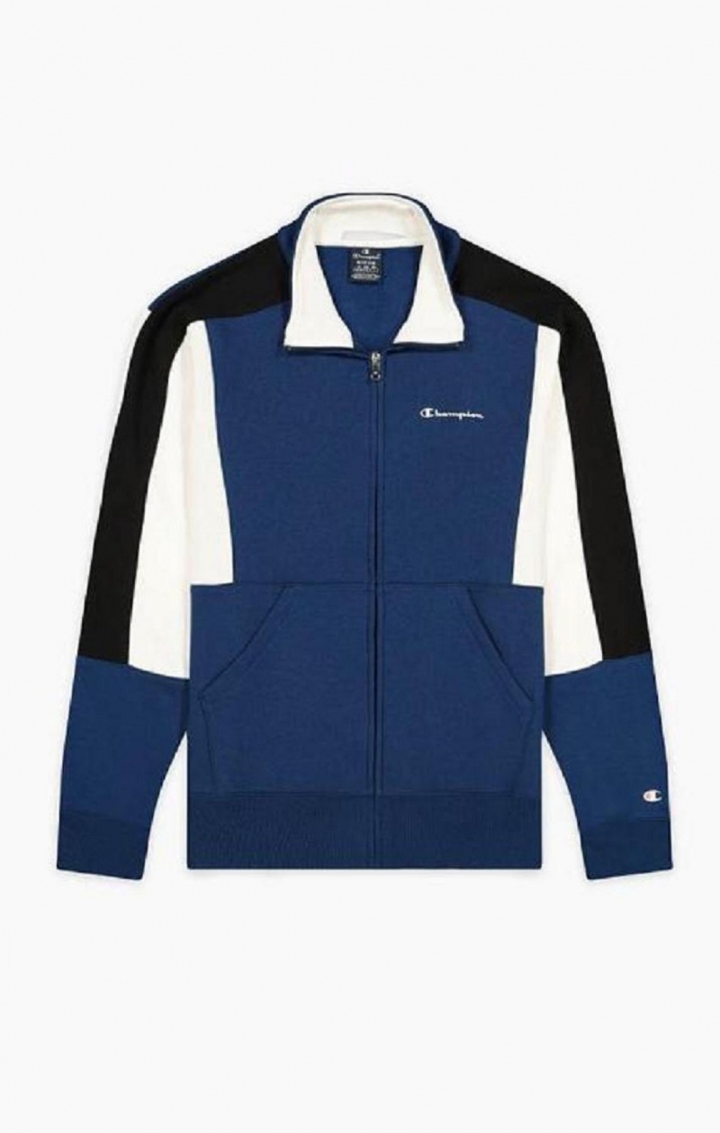 Champion Contrast Colour Block Script Logo Tracksuit Træningsdragt Herre Blå | 4067-BJAUP