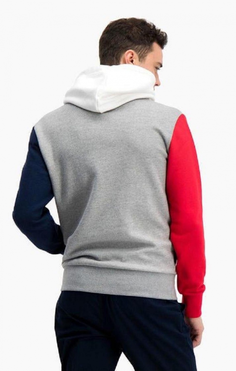 Champion Contrast Colour Block Sleeve Hoodie Hættetrøje Herre Mørkegrå | 4297-XYRNW