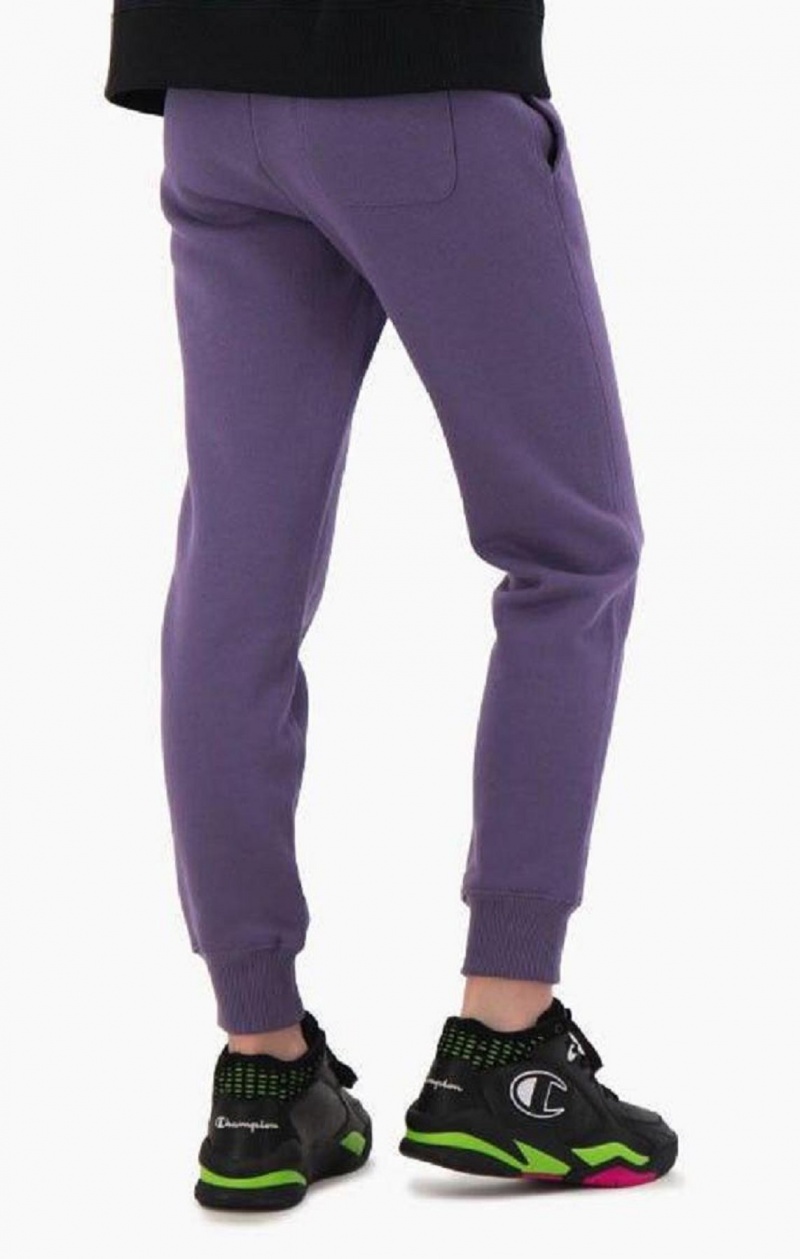 Champion Contrast Cuff Fleece Velvet C Joggers Joggingbukser Dame Lilla Olivengrøn | 8034-JQHAM