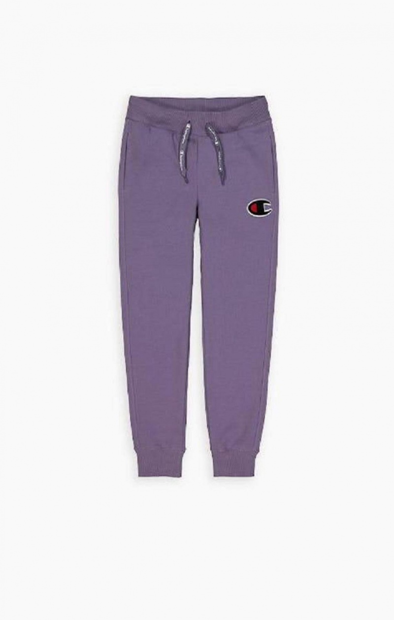 Champion Contrast Cuff Fleece Velvet C Joggers Joggingbukser Dame Lilla Olivengrøn | 8034-JQHAM