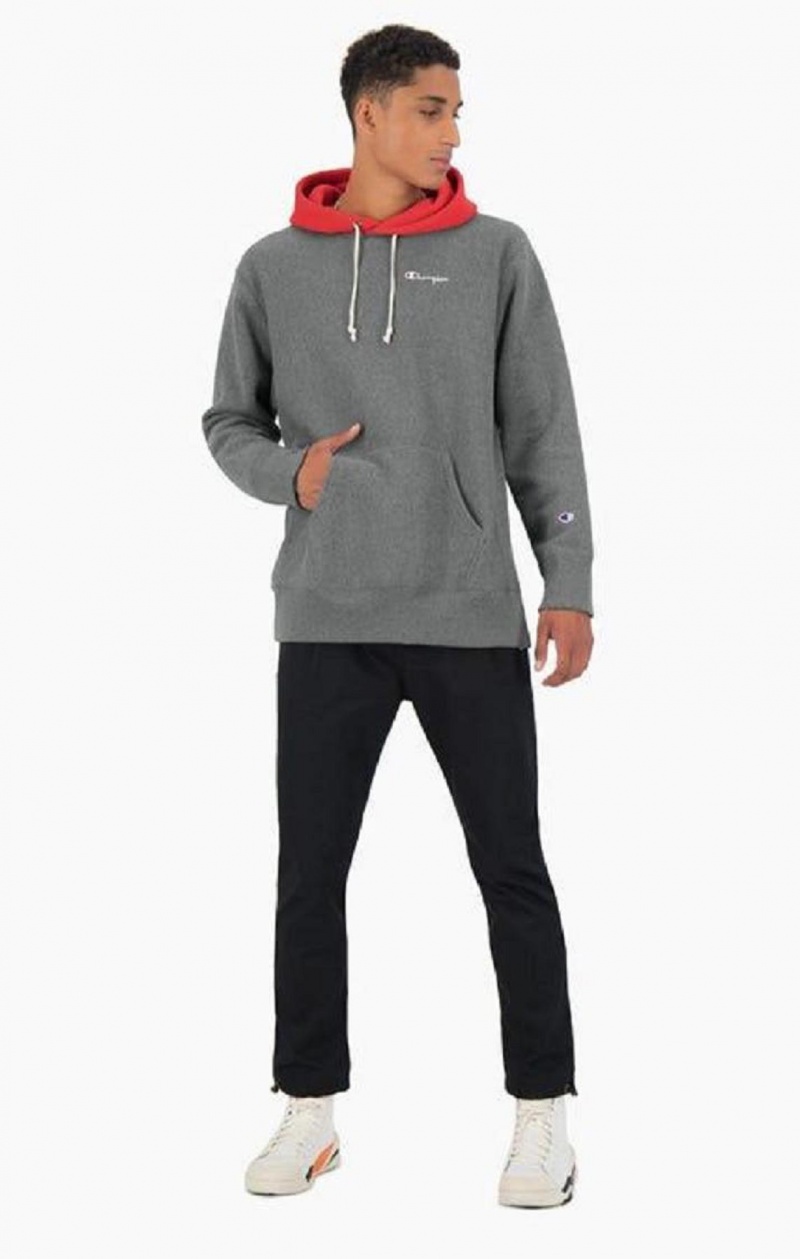 Champion Contrast Hood Reverse Weave Hoodie Hættetrøje Herre Mørkegrå | 2096-MEYQP