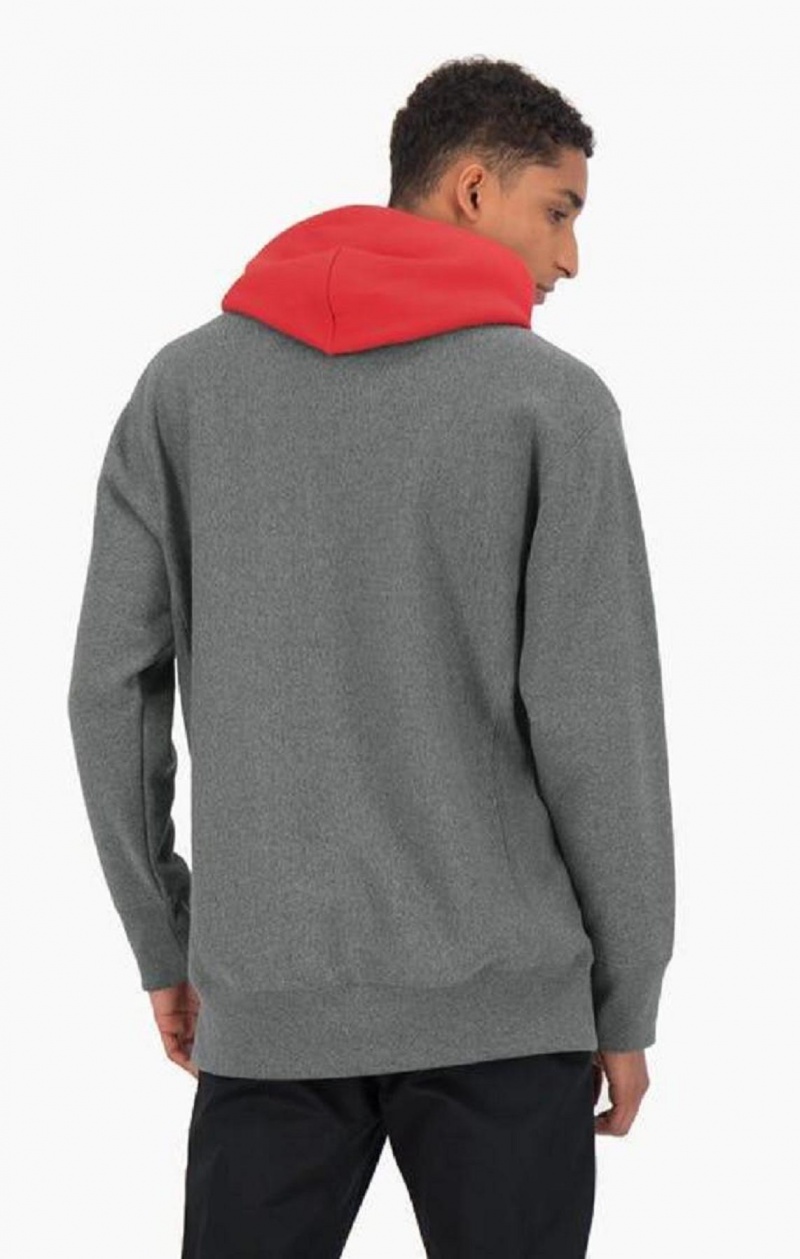 Champion Contrast Hood Reverse Weave Hoodie Hættetrøje Herre Mørkegrå | 2096-MEYQP