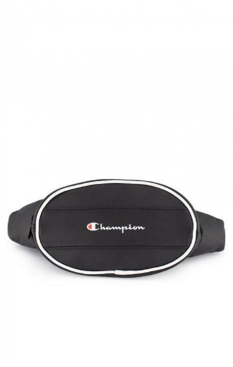 Champion Contrast Piping Faux Læder Belt Bag Tasker Dame Sort | 9352-DXZFR